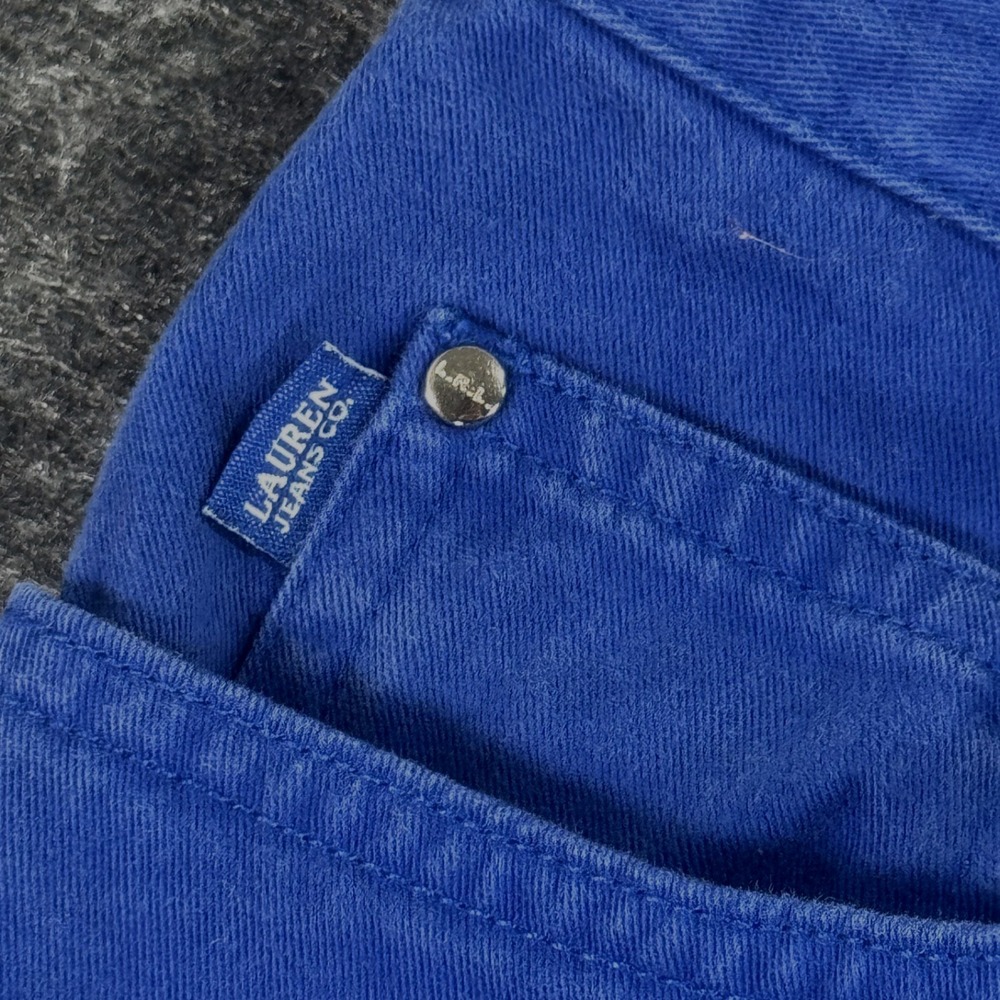 Lauren Jeans Co Women Capri Pants Sz 6 Royal Blue Flat Front Vintage 90's Y2K - Picture 4 of 13